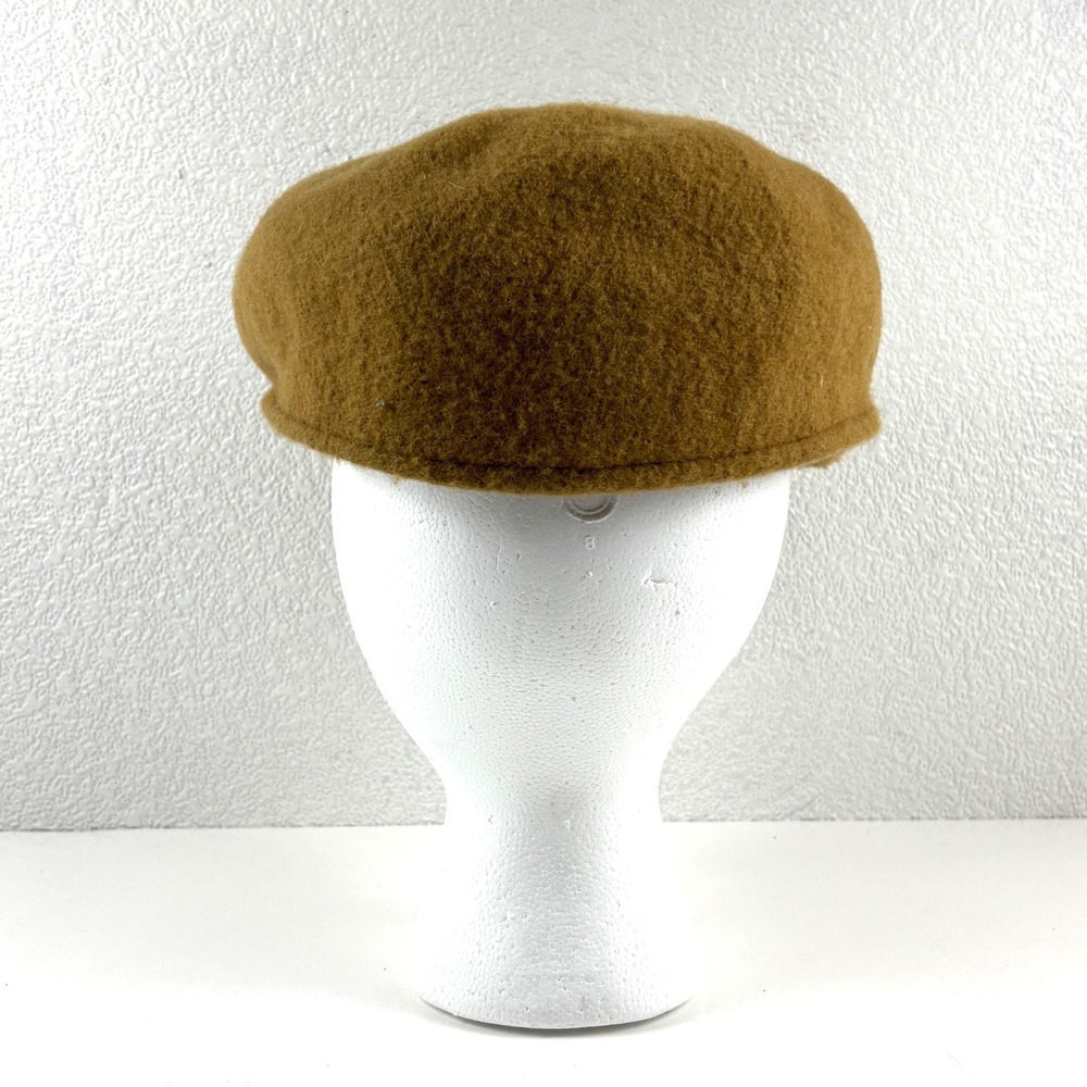 Vtg Haband Flat Cap Camel Mens Medium Brown 100% Wool Ivy Newsboy Hat 862 - Picture 3 of 7